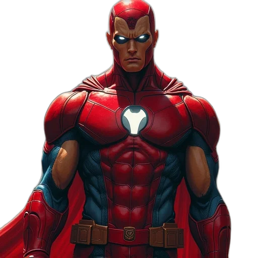 comic book art, concept art, red, cover transparent PNG cut-out