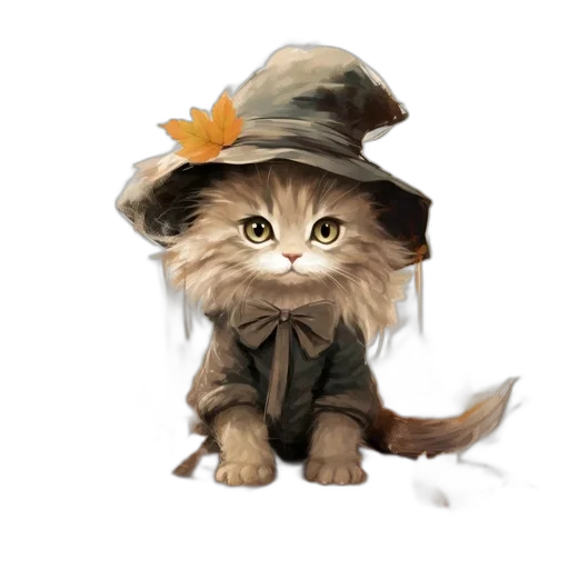 hat, staff, jacket, animal transparent PNG cut-out