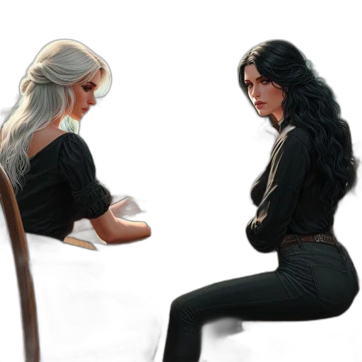 hair, concept art, fantasy art, 3d render transparent PNG cut-out