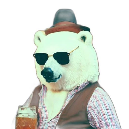 animal, hat, staff, jacket transparent PNG cut-out