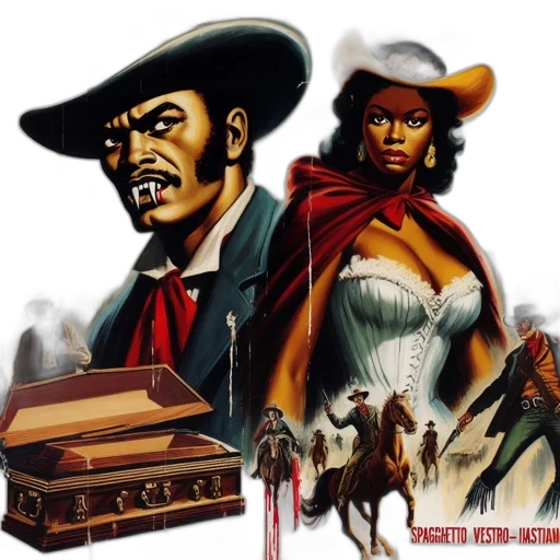comic book art, concept art, poster, features transparent PNG cut-out
