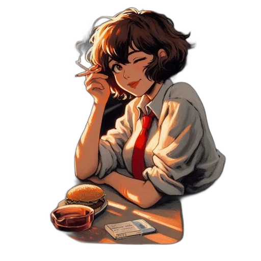 food, face, pixel art, anime transparent PNG cut-out