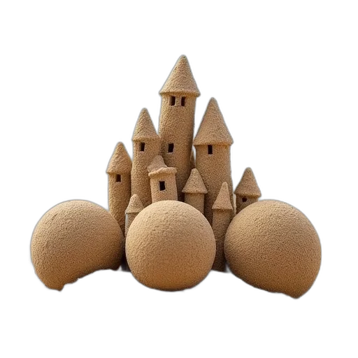 food, crown, 3d render, sandcastle transparent PNG cut-out