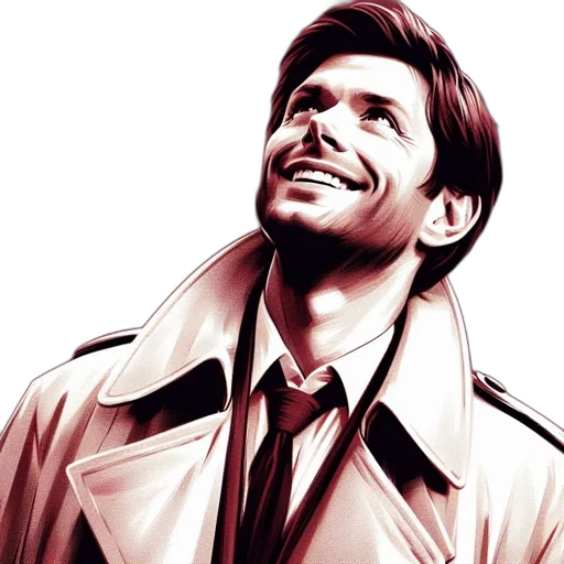 jacket, face, photorealistic, comic book art transparent PNG cut-out