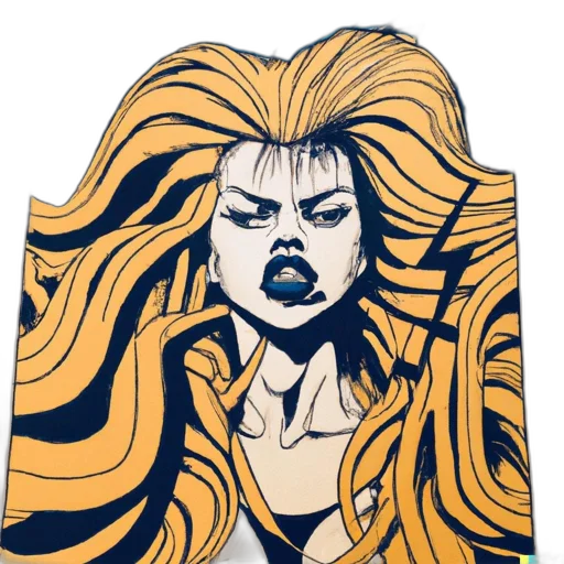 hair, jacket, dress, comic book art transparent PNG cut-out