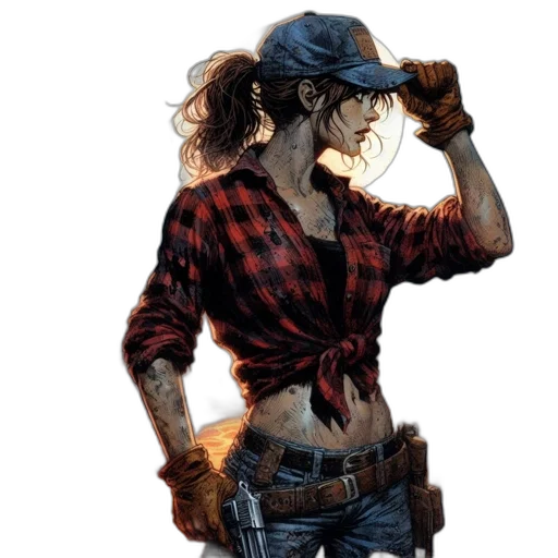weapon, hat, jacket, concept art transparent PNG cut-out