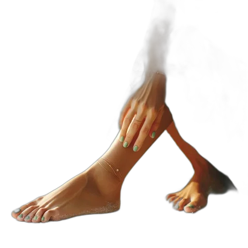 shoes, staff, mask, photorealistic transparent PNG cut-out