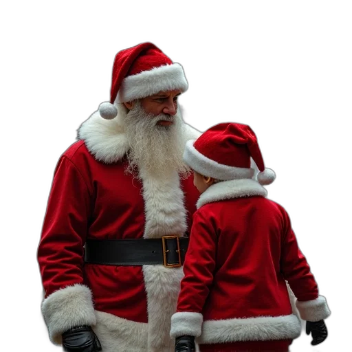 man, child, wearing, santa transparent PNG cut-out
