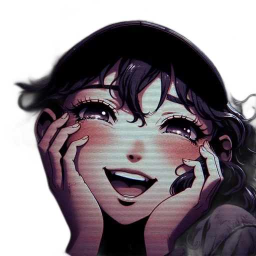 face, mask, anime, vaporwave transparent PNG cut-out