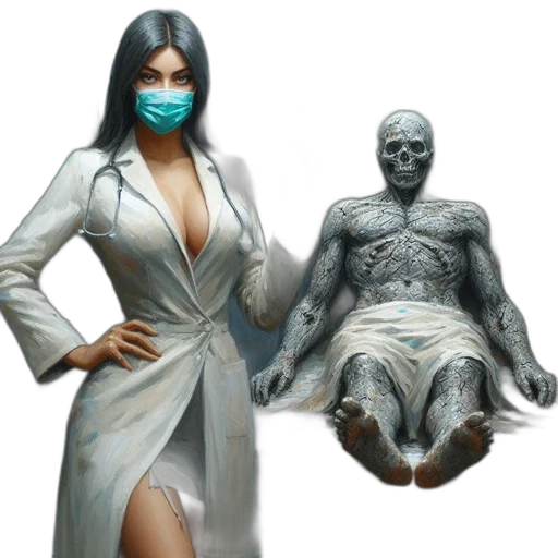 mask, concept art, 3d render, woman transparent PNG cut-out