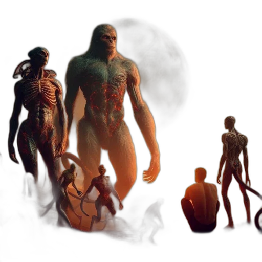 creature, concept art, fantasy art, 3d render transparent PNG cut-out