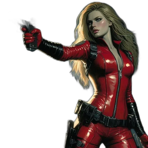 comic book art, concept art, photorealistic, red transparent PNG cut-out