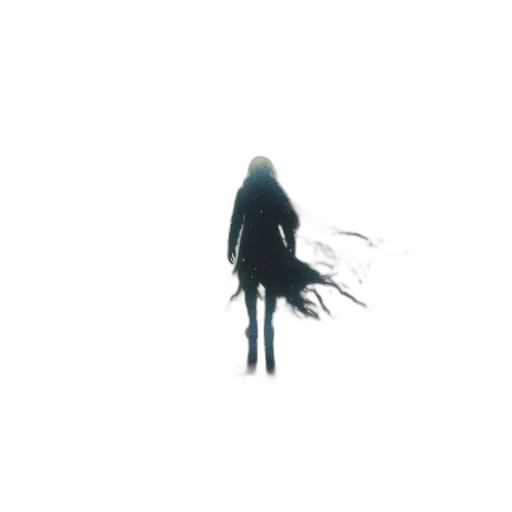 hair, creature, dress, staff transparent PNG cut-out