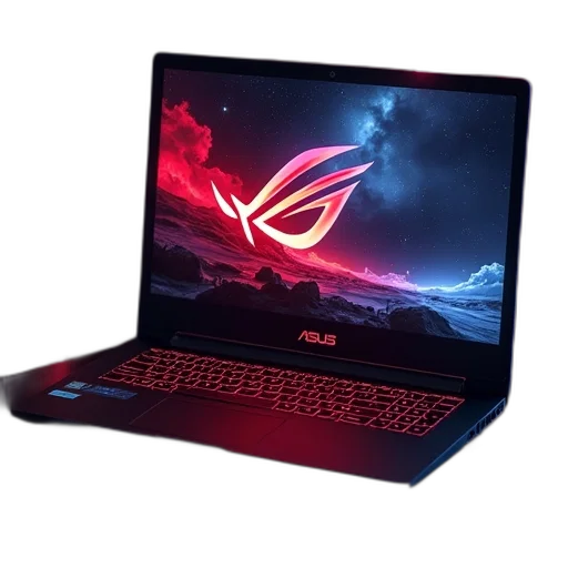 cyberpunk, laptop, asus, rog transparent PNG cut-out
