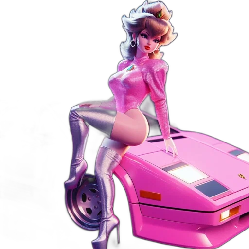 car, robot, furniture, vaporwave transparent PNG cut-out
