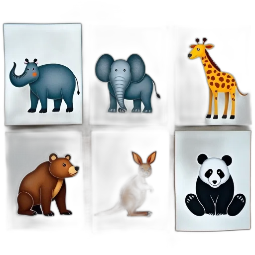 animal, concept art, 3d render, collection transparent PNG cut-out
