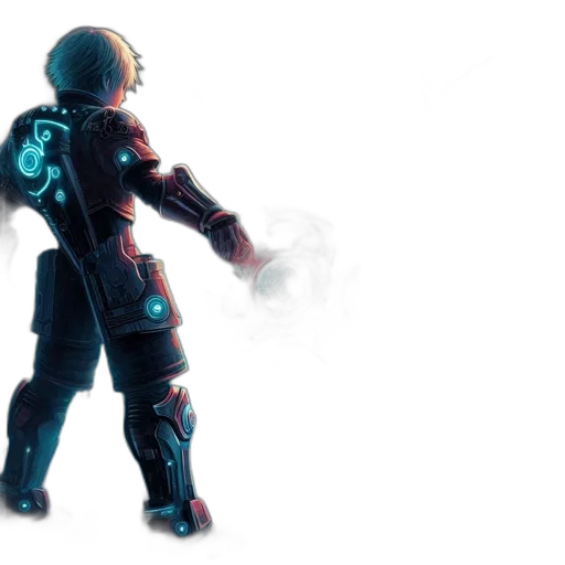 robot, concept art, 3d render, cyberpunk transparent PNG cut-out