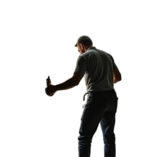 staff, jacket, weapon, robot transparent PNG cut-out