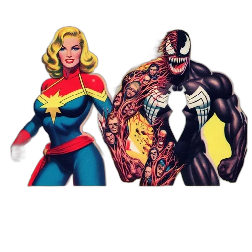 comic book art, concept art, 3d render, vintage-style transparent PNG cut-out