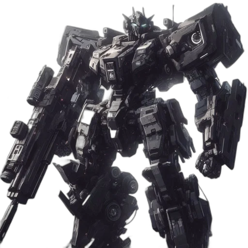 robot, weapon, concept art, 3d render transparent PNG cut-out