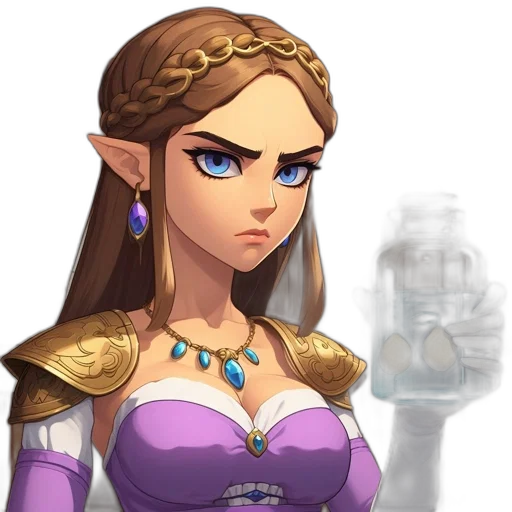 dress, staff, face, crown transparent PNG cut-out