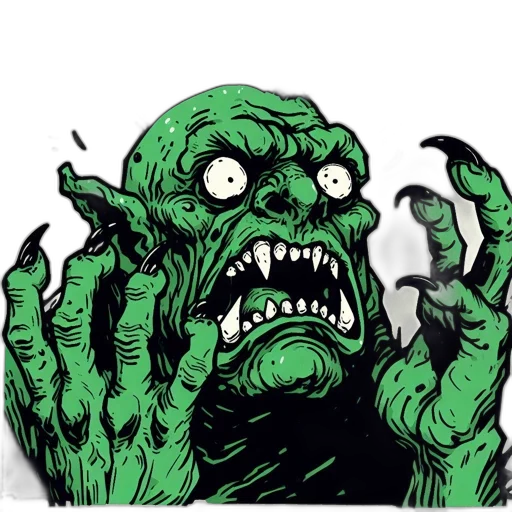 creature, comic book art, concept art, green transparent PNG cut-out