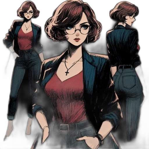 jacket, dress, comic book art, concept art transparent PNG cut-out