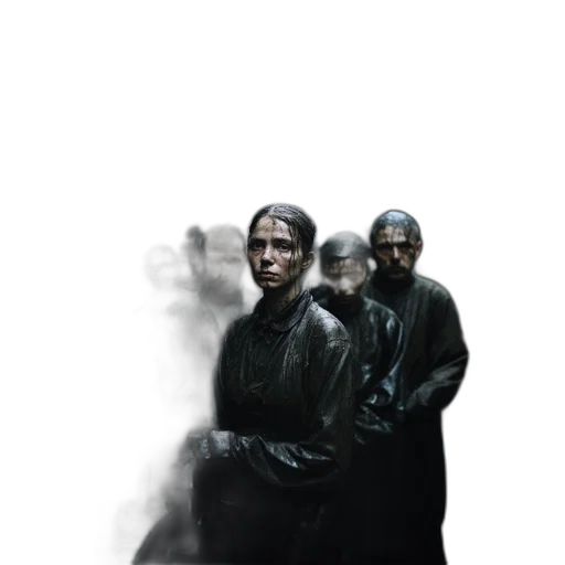 jacket, staff, weapon, mask transparent PNG cut-out