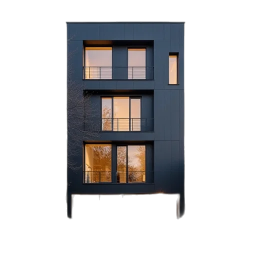 building, furniture, 3d render, dark transparent PNG cut-out