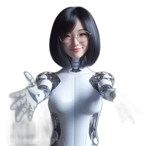 robot, 3d render, concept art, comic book art transparent PNG cut-out