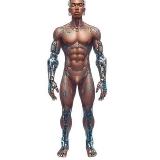 robot, concept art, cyberpunk, comic book art transparent PNG cut-out