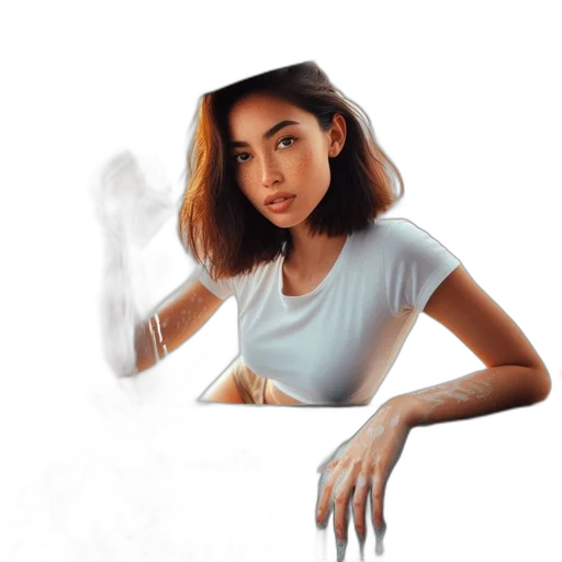face, creature, dress, hair transparent PNG cut-out