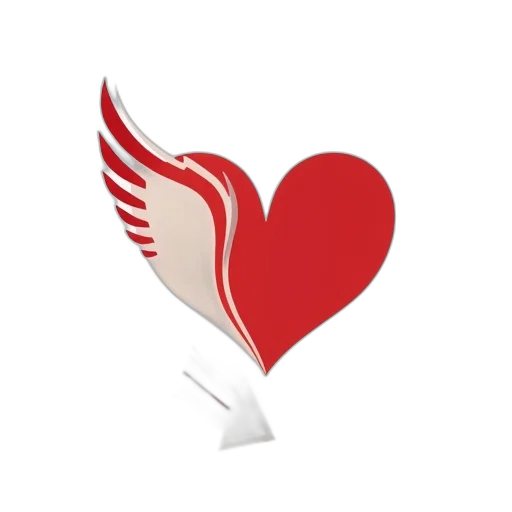stylized, heart, white, outline transparent PNG cut-out