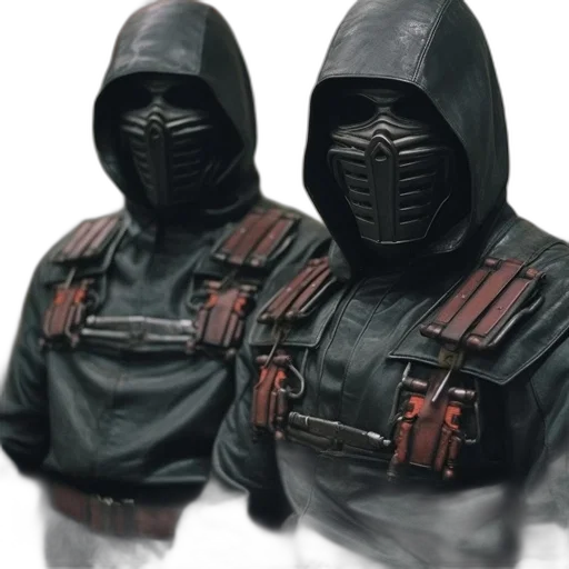 jacket, mask, concept art, 3d render transparent PNG cut-out