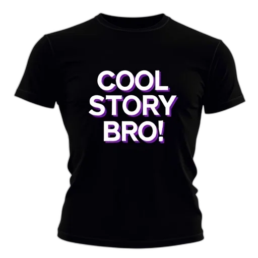 black, t-shirt, phrase, cool transparent PNG cut-out