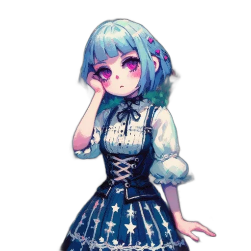 dress, staff, creature, robot transparent PNG cut-out