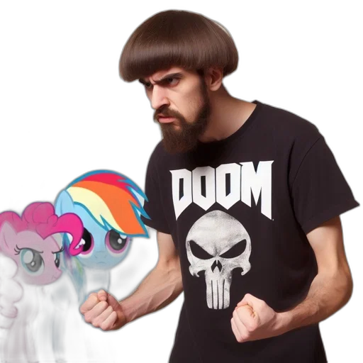 hair, weapon, creature, vaporwave transparent PNG cut-out