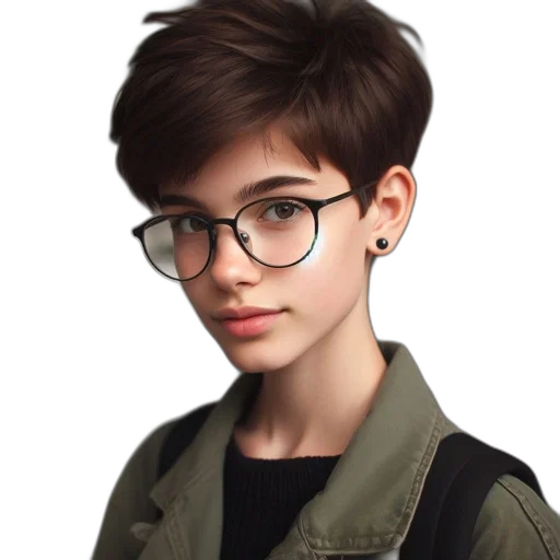 jacket, hair, face, weapon transparent PNG cut-out