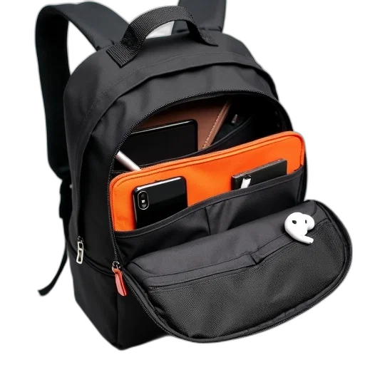 mask, 3d render, black, backpack transparent PNG cut-out