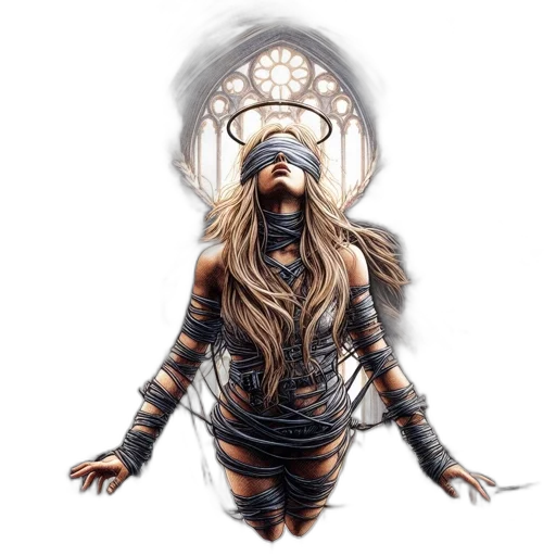 hair, creature, dress, concept art transparent PNG cut-out