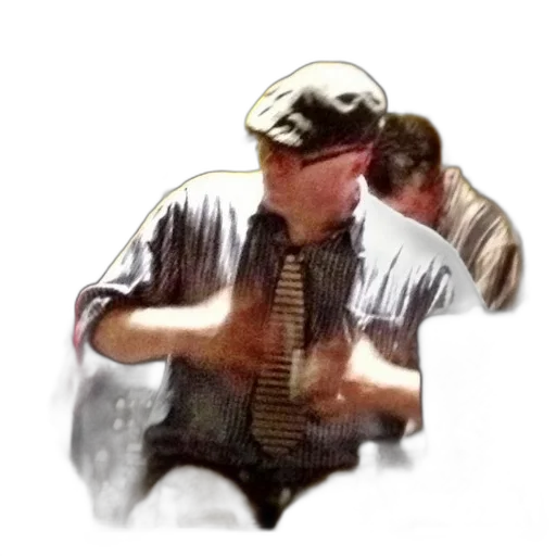 hat, staff, face, jacket transparent PNG cut-out