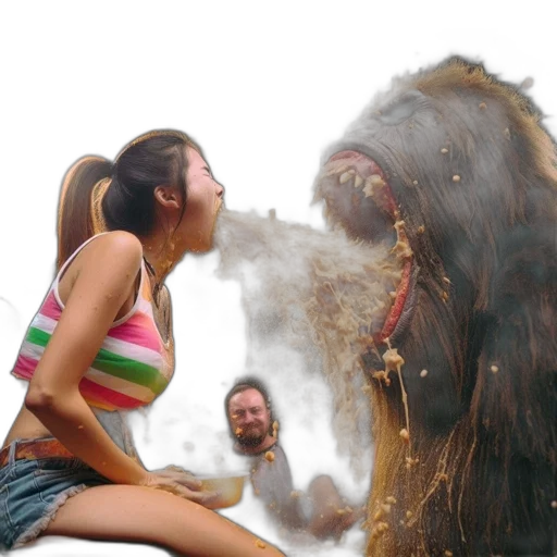 creature, animal, hair, photorealistic transparent PNG cut-out
