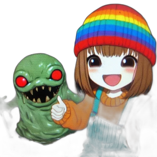 creature, mask, hat, pixel art transparent PNG cut-out