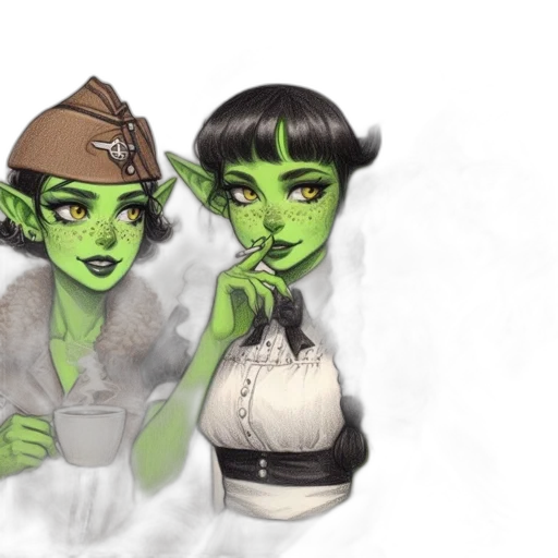 concept art, fantasy art, comic book art, watercolor transparent PNG cut-out