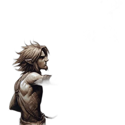 weapon, face, hair, sword transparent PNG cut-out
