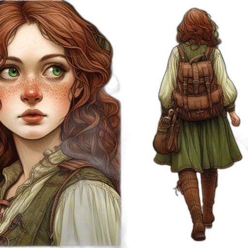 concept art, fantasy art, comic book art, watercolor transparent PNG cut-out