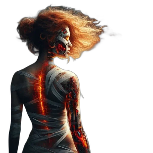 dress, cyberpunk, concept art, photorealistic transparent PNG cut-out