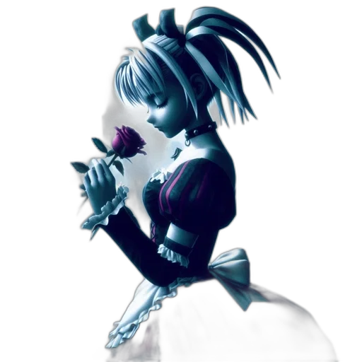 flower, dress, staff, robot transparent PNG cut-out