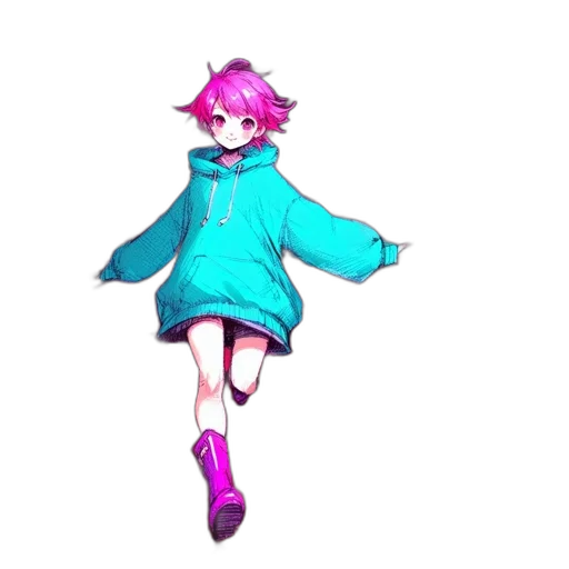 jacket, dress, creature, staff transparent PNG cut-out