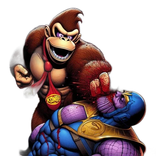 concept art, comic book art, large, gorilla transparent PNG cut-out